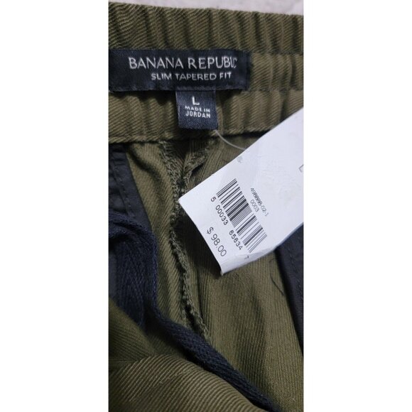 Banana Republic Womens‎ Green Slim Tapered Fit Pants Elastic Waist Size L NWT - Picture 6 of 11